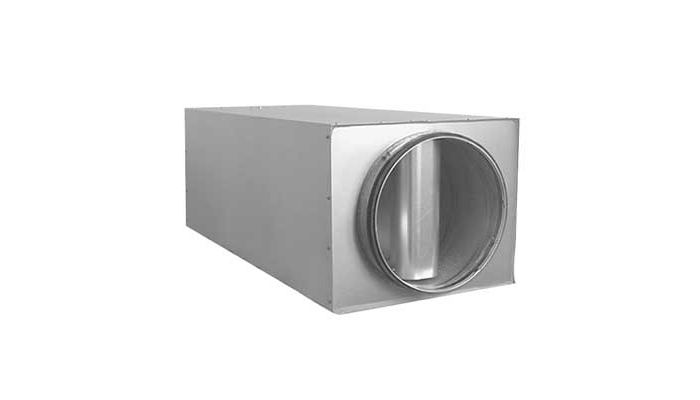 LRBCB - Circular straight low-built silencer with baffle