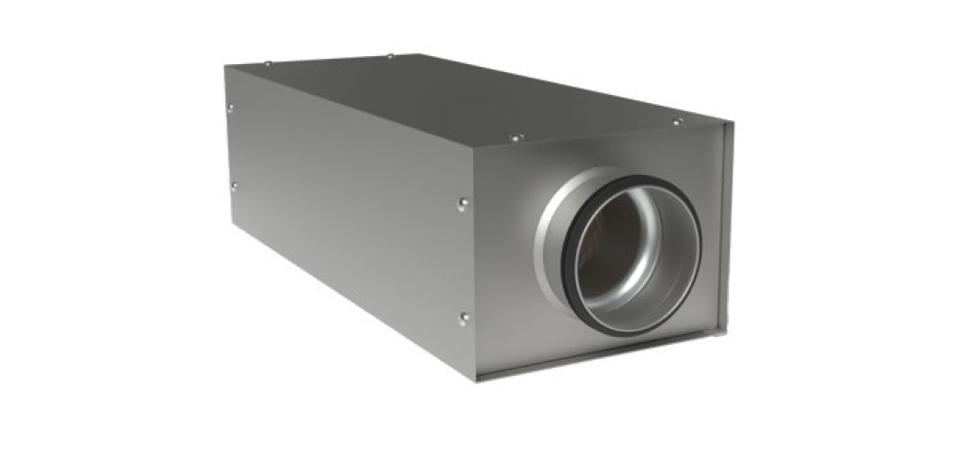 LRCNA - Rectangular sound attenuator with circular connections - Low built