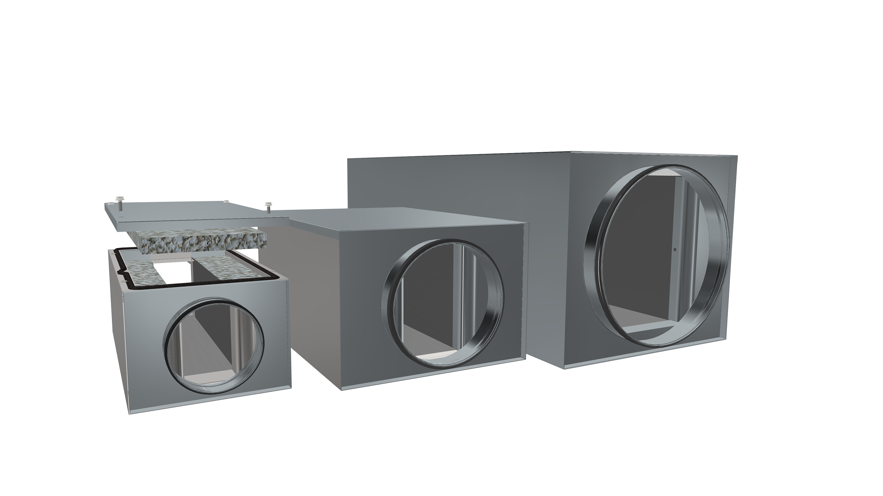 KVAPL - Circular straight low-built silencer